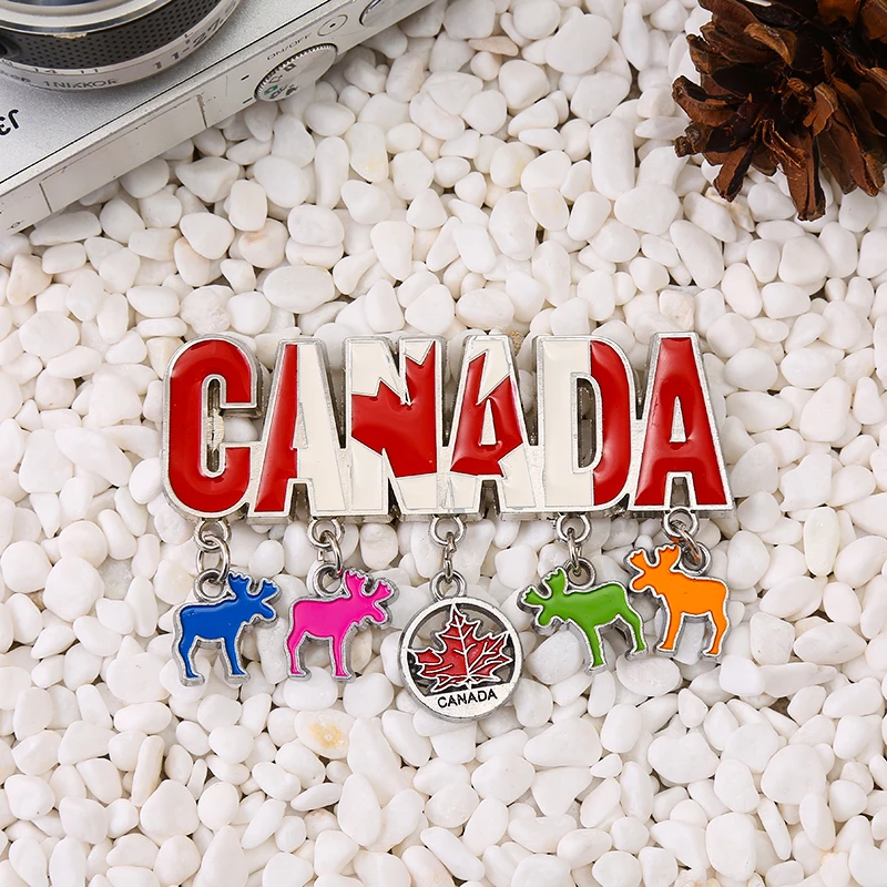 OEM Factory Direct Metal Customized Canada Tourist Souvenir Las Vegas 3D Embossment Serial Fridge Magnet