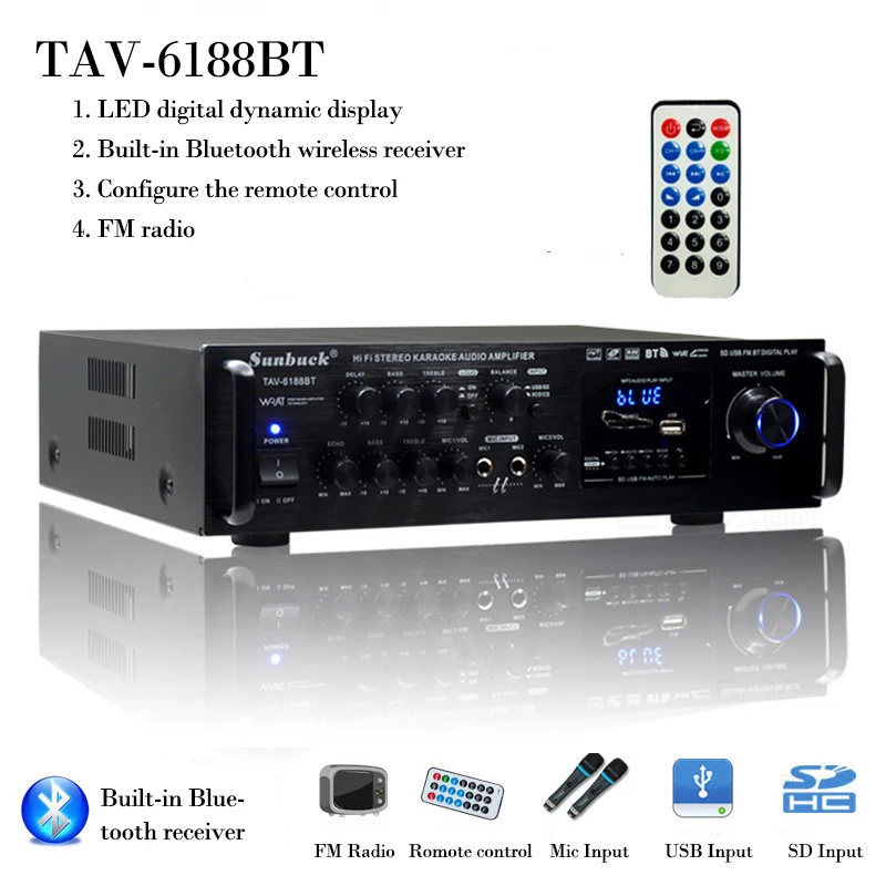 Buy 2.0 Channel 2 Microphone Input Radio Linear Home Karaoke Car Audio