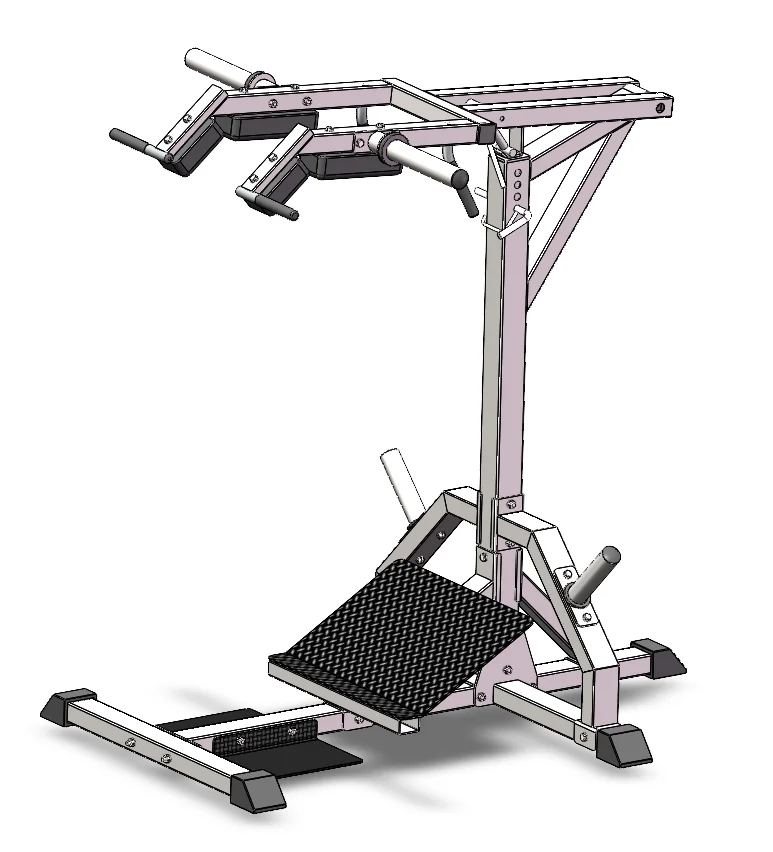 Hack Squat Machine Leverage Squat Calf Raise Machine Leg Exercise with Weight Storage Pins and Band Hooks, Home Gym Machine