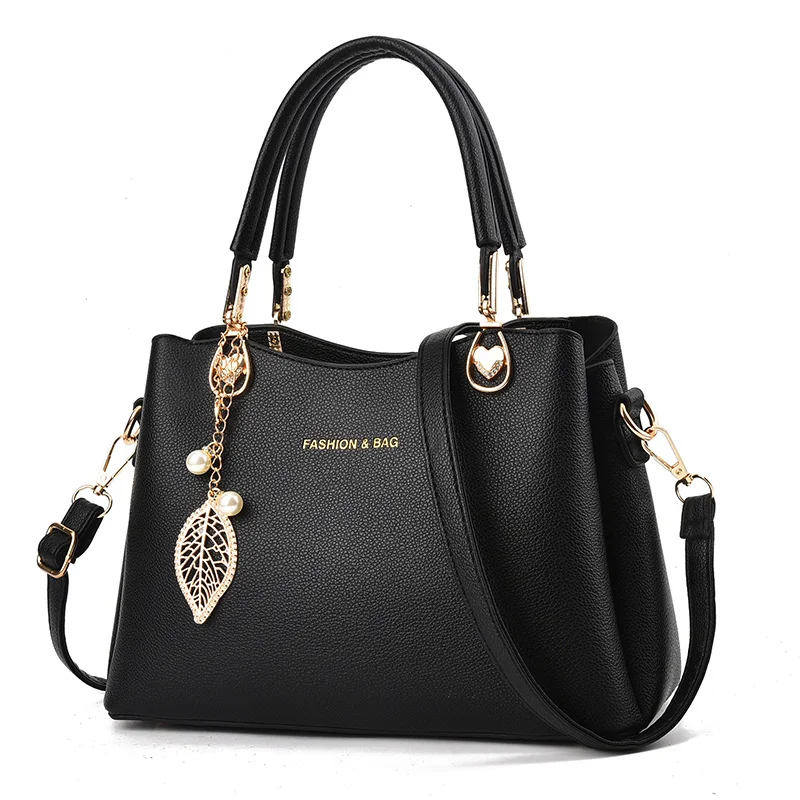 Versatile Solid Color PU Zipper Closure New Atmospheric Fashion Simple Retro Elegant Casual Women's Shoulder Bag