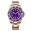 Purple/black with rose gold bracelet