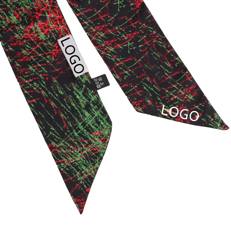 Lowest MOQ Custom Digital Printing Neck Wrap Cooling Scarf Ties With Logo 100% Polyester Scarf for Mens