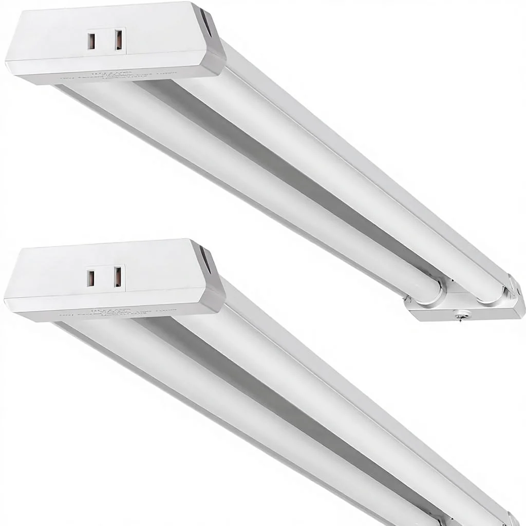OOOLED 4 fot anslutbar modern LED-verktygslykta för garager, 42 W, 4800 lm, dagljus på 5000 K, takmonterad med dragkedja för släckning/tändning, linjär