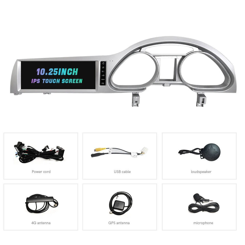 10.25インチ　アウディ　Q7　2006-2009　アンドロイドナビ　　アンドロイド１１　4G　64GB　右ハンドル用 Android 12 IPS Screen Bluetooth 5.0 CarPlay AutoRadio Player For