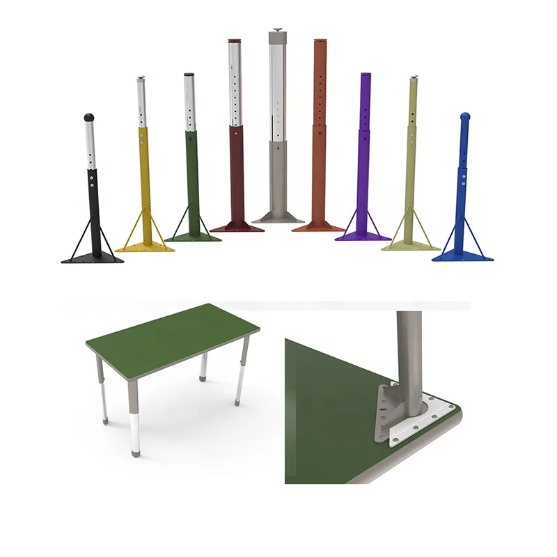 Factory Direct Sale New School Height Adjustable Metal Round Pipe Table Desk Metal Table Legs