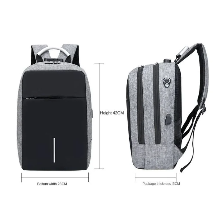 Custom Logo Men Business Waterproof Large Capacity University Student Laptop Bag Backpack