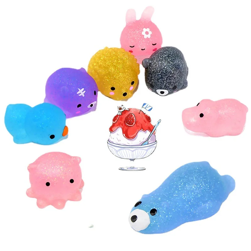 Новый дизайн, красивая мягкая милая мягкая игрушка Mochi с блестками