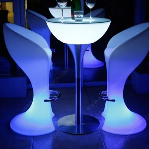 Modern LED Light-Up Dining Tables Outdoor Furniture for Home Bar & Wedding Parties PE Material Stylish for Living Room