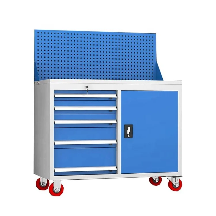 Steel 5 Drawer Rolling Tool Utility Cart Auto Repair Tool Storage Maintenance Mechanic Metal Tool Trolley Cabinet
