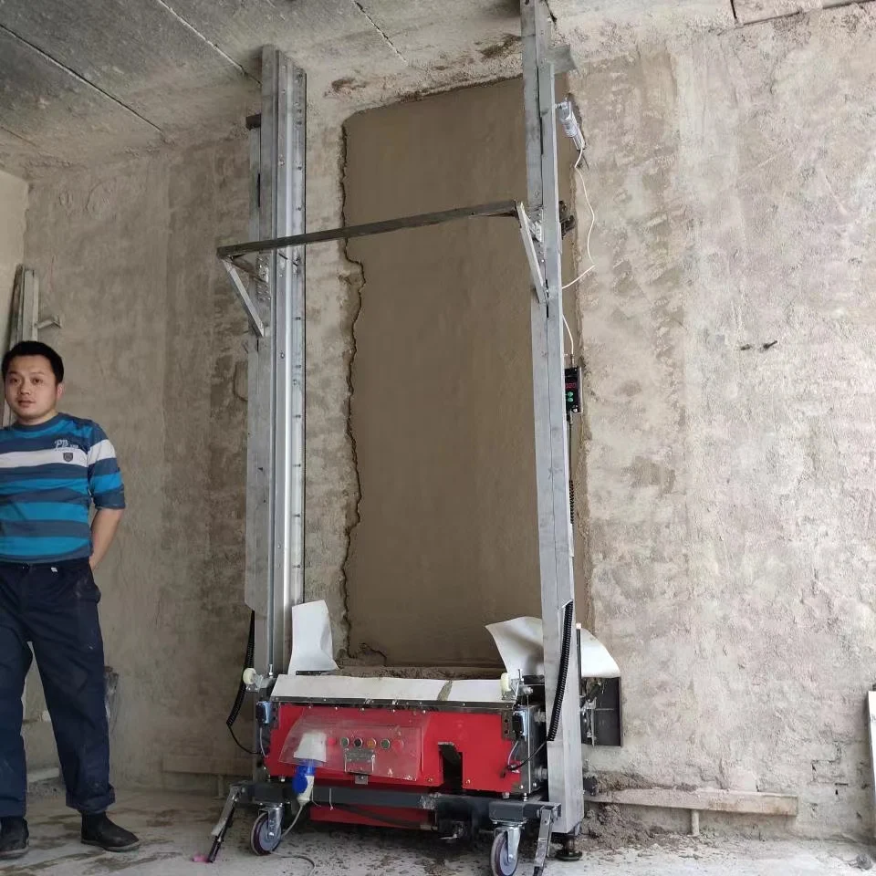 1000 M2/8h Automatic Cement Rendering Machine Wall Plastering Robot Render Machine