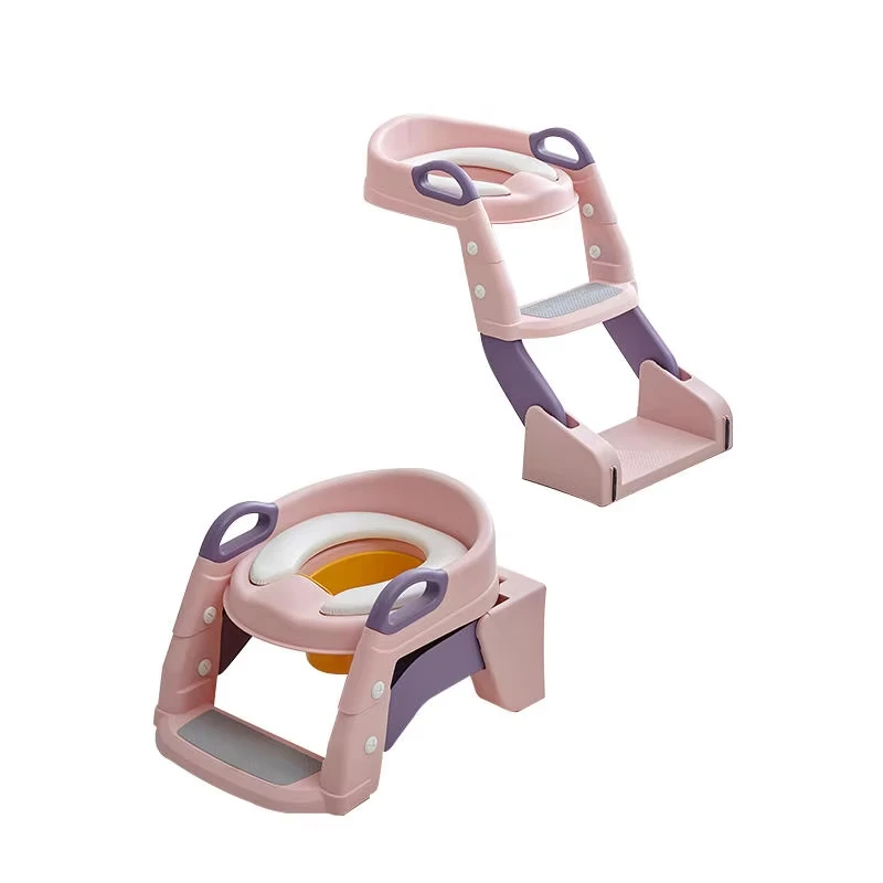 Hot Sale Baby Products Plastic Baby Auxiliary Toilet Ladder Baby Potty Training Toilet Seat Potty With Step Stool