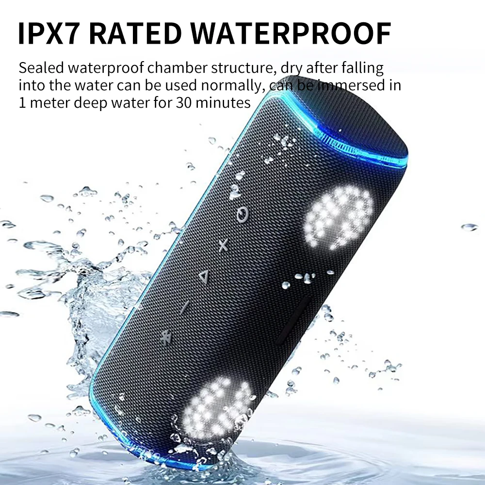 F9 Cyboris IPX7 Waterdichte 60W Mini Draagbare Speaker met Bass Boost, TWS Dual Pairing voor buiten_voghion.com