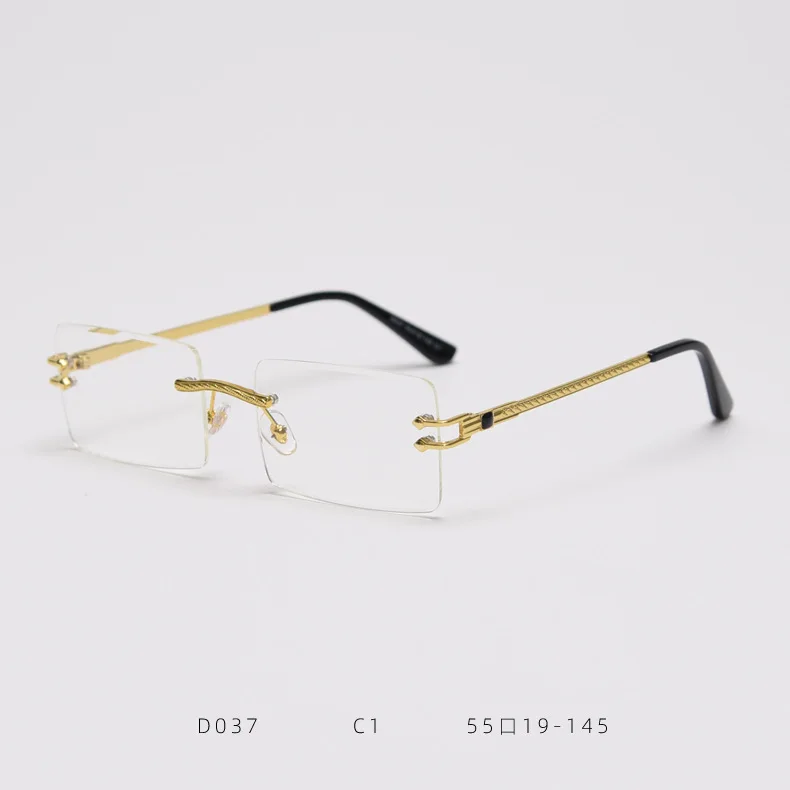 Style Luxe Rimless Rectangular Custom Rectangle Ladies Shades Frameless Women Men Hot Sales Luxury Uv ...
