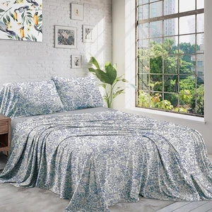 Honeymoon Wholesale Top Grade Printed 100% Cotton Bedsheet Bedding Sheet Set