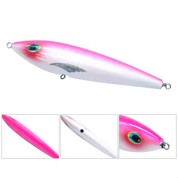 CHEERY 120g Printed Wooden Fish Resin Minnow Pencil Hard Bait Saltwater Fishing Lure for Trout Pike River Lake Stream – Minnow – view 4