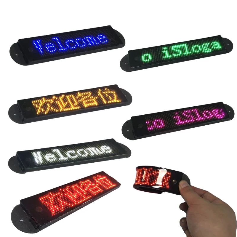 Phone Control Moving Message Flexible Led Display Mini Led Sheets Hats Shoes Bags Glowing Scrolling Flexible LED Screen Strip