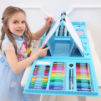 Art Supplies Pink 176pcs - Great Gift Portable Art Box