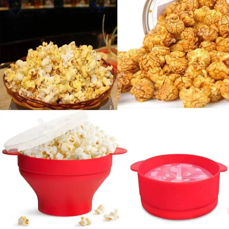 Microwave Popcorn Popper, Silicone Popcorn Maker, Foldable Bowl