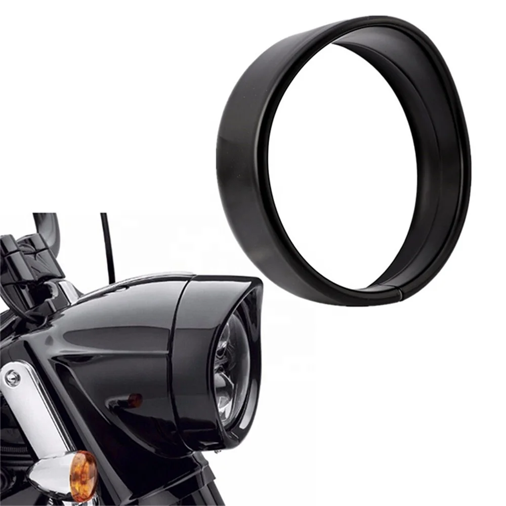 TIYPEOR Pcs of 5.75'' Inch Trim Ring for Motorcycle Led Headlight Black or Chrome for Option