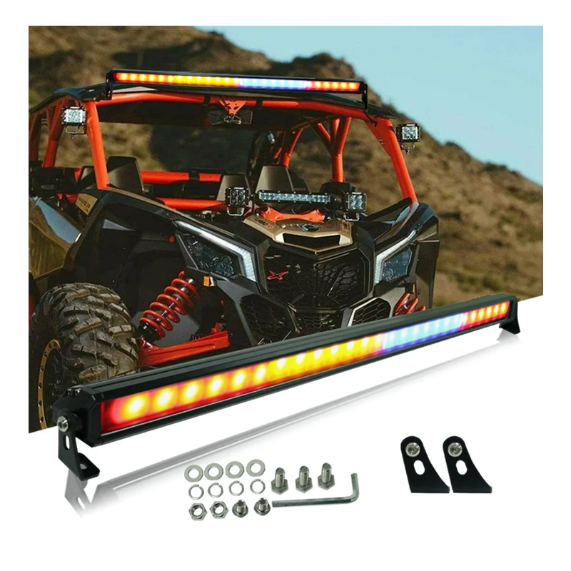 42inch Multi Color RGB Bar Warning Light Strobe 12V Led Light Bar With Turn Brake Reverse Lights