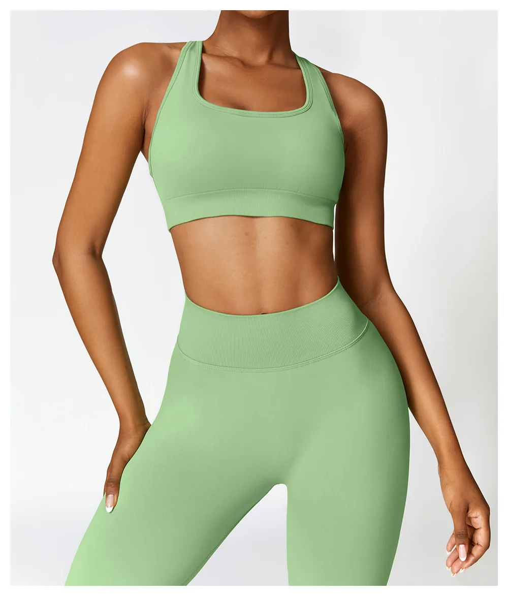 Hot Sale Sportswear Cross Straps Sports Bra Running Crop Top Gym