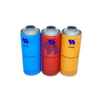 Empty Aerosol Tin Can Diameter 65*158 mm Necked-In Round Shape Aerosol Tin Can Tinplate With Custom Logo