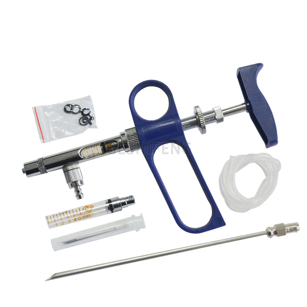 Injection 5Ml Glass Stainless Steel Rabbit Cow Goat Cattle Sheep Pig Veterinary Syringe