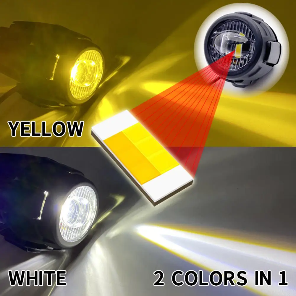 product ya bm1b led lens driving light round motorcycle yellow color cover headlight spot lamp for bmw motorcycle spotlight-4