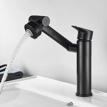 New Style 720 degree swivel Bathroom Faucet Brass Black Basin Faucet  Washbasin Basin Tap