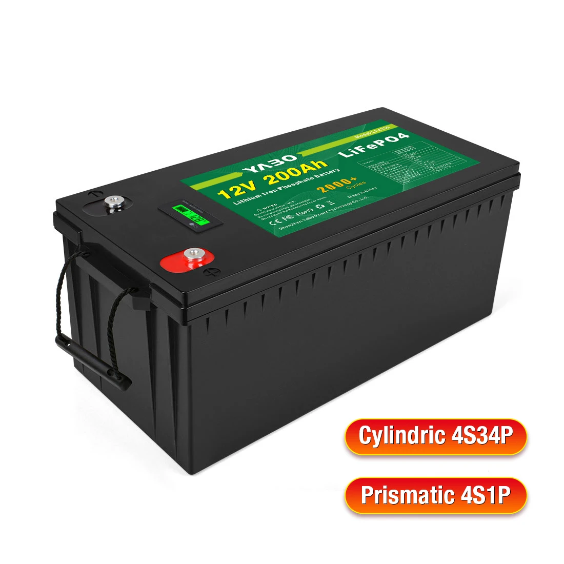 YABO Customize LiFePO4 BMS Lifepo4 Battery Pack 12V 48V 24V 120Ah 150Ah 170Ah 200Ah 300Ah 460Ah LiFePO4 Lithium Ion Battery 12V