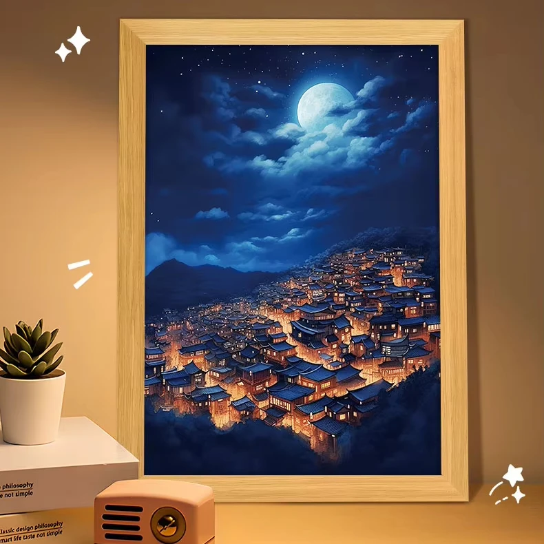 A1 12x18 Size LED Night Light Photo Frame Wooden Table Decorative