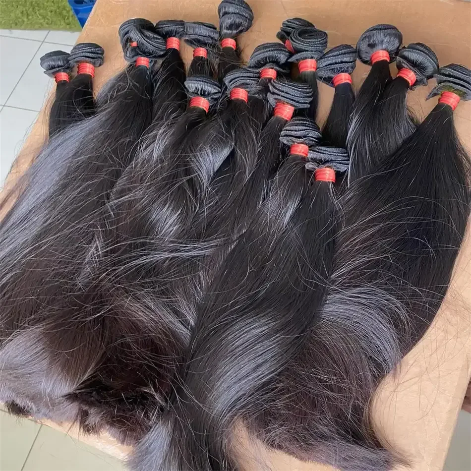 Raw Indian Mink hair Natural Straight Bundles Human Hair Raw Indian Wholesale  main image 4