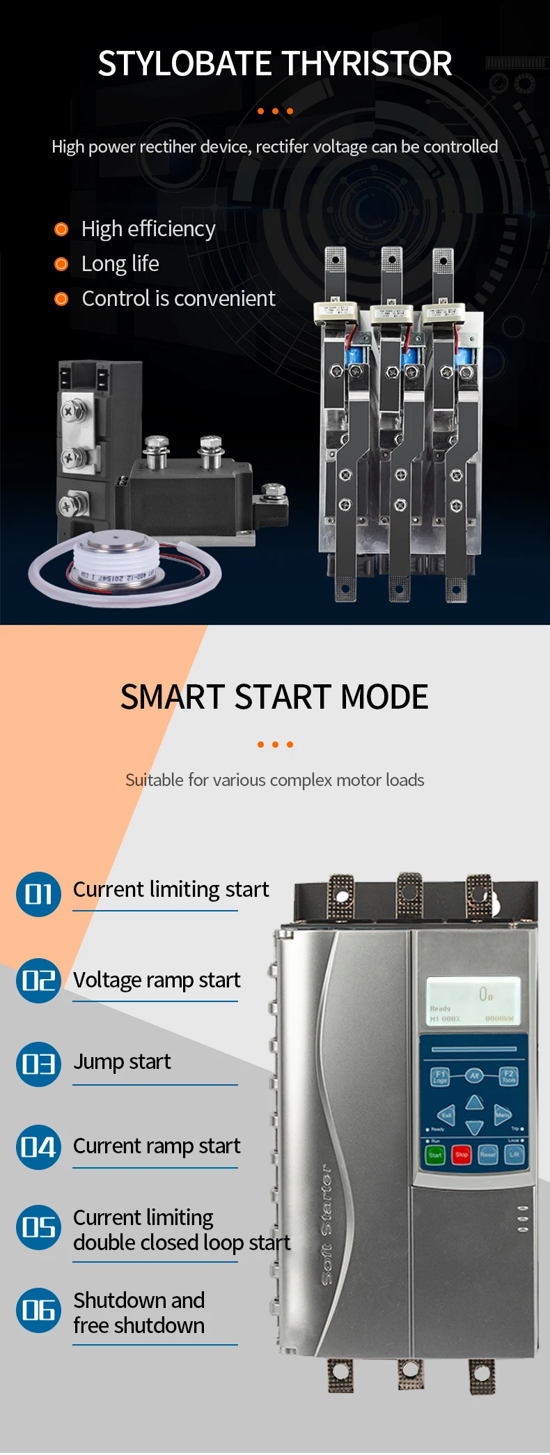 3 Phase 380v Bypass Online Built In Contactor Motor Soft Starter - Buy ...