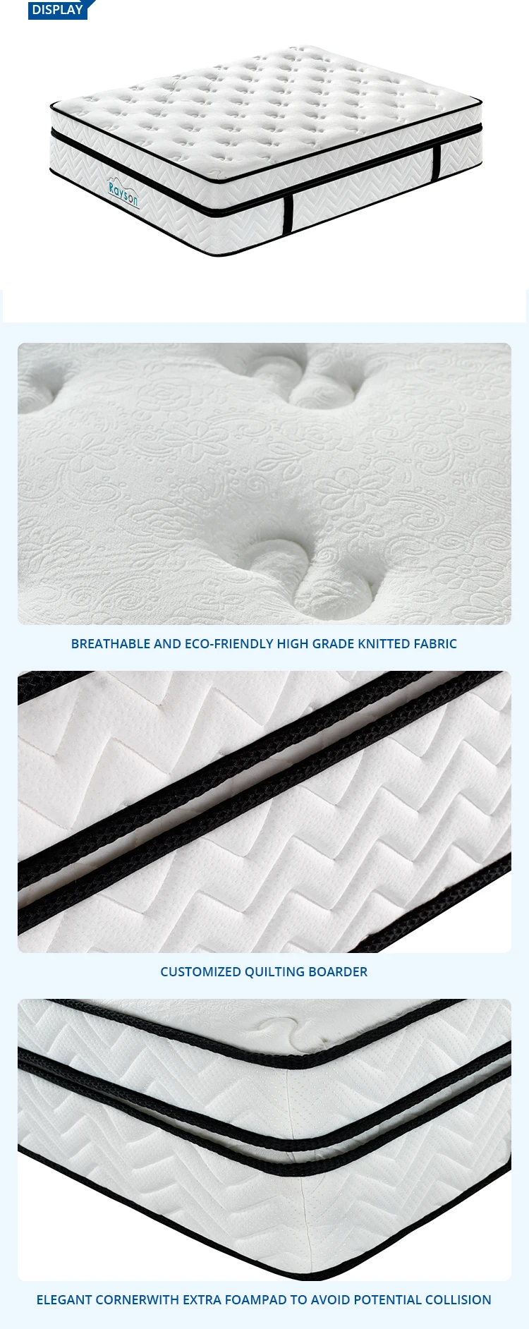 Roll In Box Luxury Pocket Spring Custom Made Queen King Size Mattress