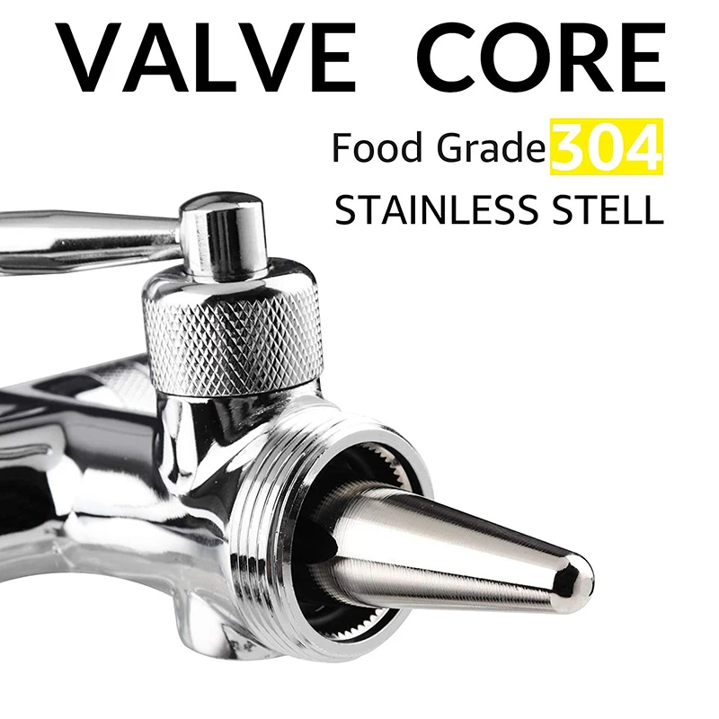 Beer Tap Faucet Chrome Flow Control Beer Keg Tap G5/8 Thread Adjustable Draft Beer Dispenser Tap with Liquid Ball Lock