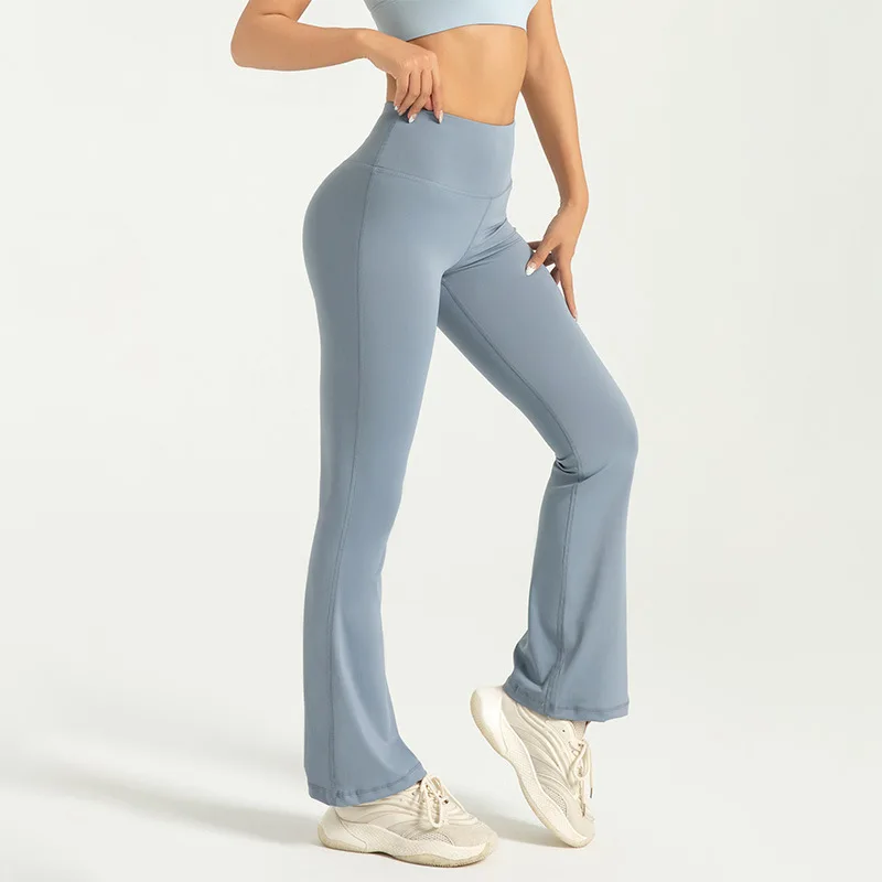 Novedad de verano, pantalones acampanados elásticos de talla grande, pantalones de Yoga adelgazantes de cintura alta para mujer, pantalones deportivos para Fitness y glúteos