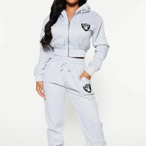 Womens Two Piece Set Vintage Hoodie Jogger Streetwear Pattern Embroidery Cotton Custom Logo Oversized Cropped Distressed