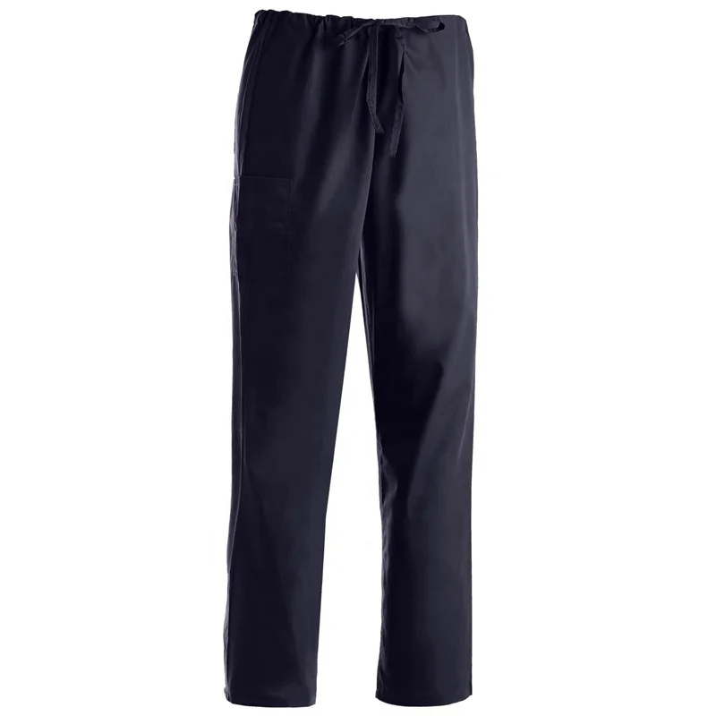 Men's Housekeeping Drawstring Straight Leg Work Trousers Cleaning Worker Medical Scrub Uniform Working Cargo Pants