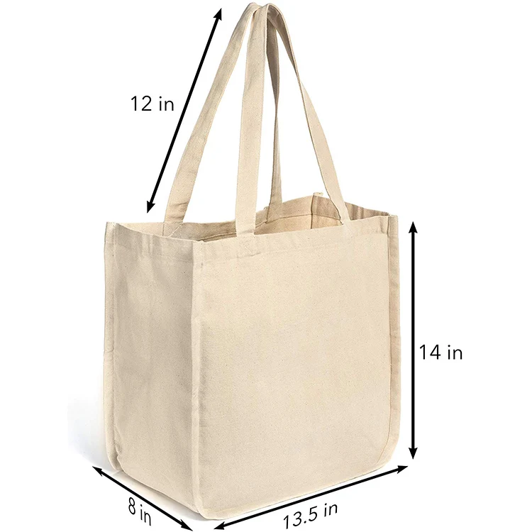 Recycle Organic 100% Plain Cotton Shopping Bag Reusable Cotton Canvas Tote Bags With Custom Printed Logo