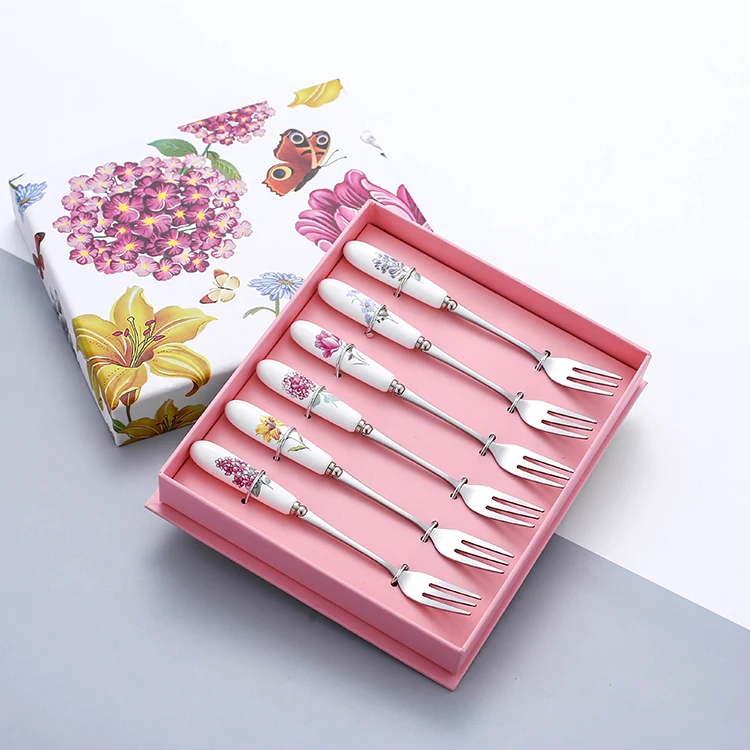 Набор столовых приборов 6 предметов вилка из нержавеющей стали с керамической