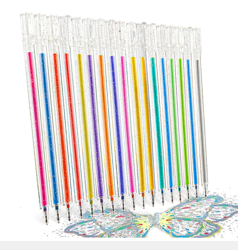 Custom Logo 1.0mm Gel Ink Pen Adult Coloring Doodling Scrapbooking Card Making 24 Colors Plastic Material Non-Erasable_voghion.com