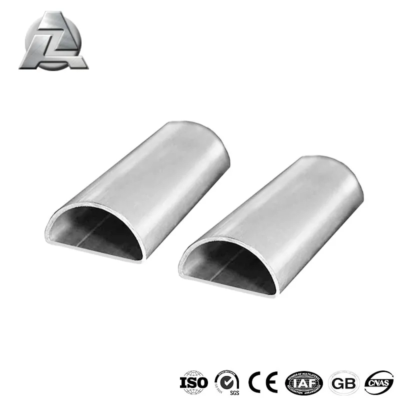Extruded Half Round d Shape Waterproof Aluminium Alloy Tubing Pipe Extrusion Profile for Cable Cover Wire Hider