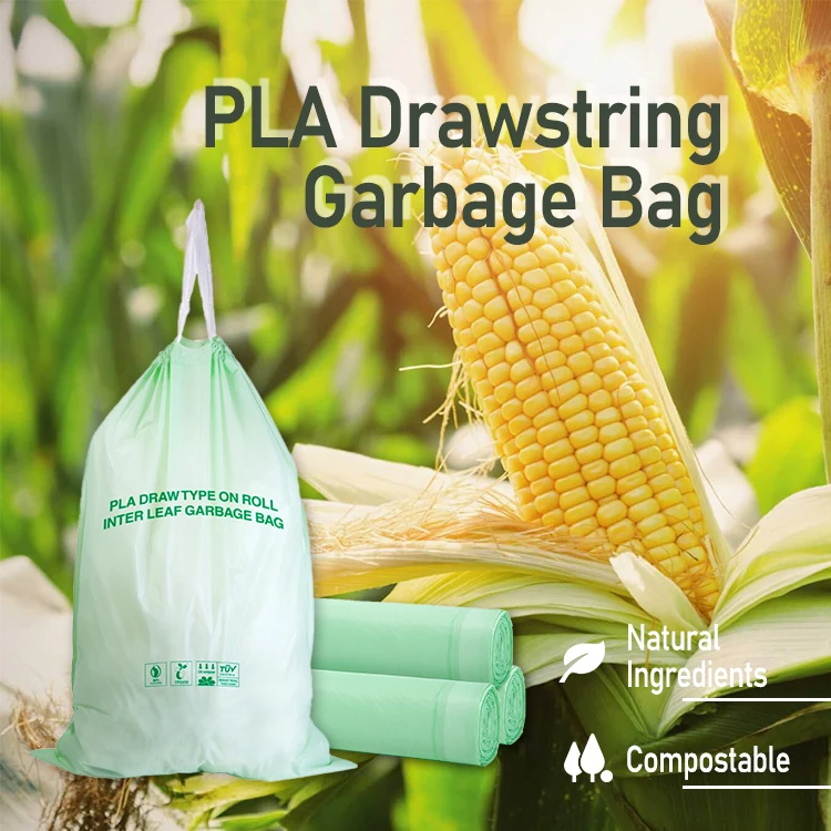 100biodegradable Cornstarch Waterproof Plastic Drawstring