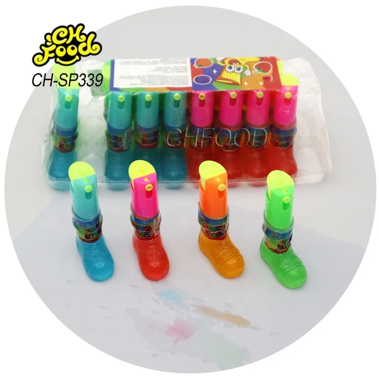 Manufacturer Boot Shape Bottle Liquid Candy Toy Spray Liquid Sour Candy Fruit Flavor Sweets for Kids
