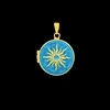 Xl4665 sun photo clip pendant-gold and dark blue-openable