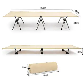 Folding Camping Cot easy Assemble Folding Cot Fabric Metal Modern Foldable Beds for Adults Travel Iron Foldable Helinox Cot