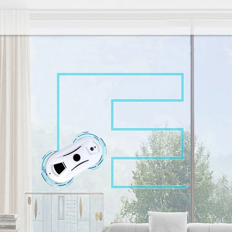 Window Cleaner Robot with Automatic Water Spray Glass Cleaning Robotic for Indoor and Outdoor Glass Tile Window Smart Cleaner