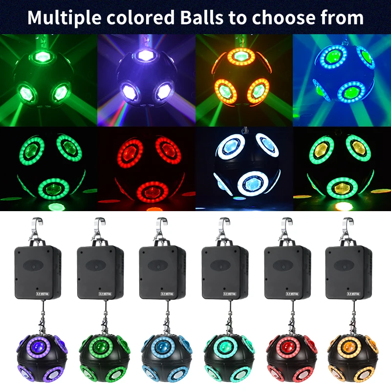 Wireless DMX 512 RGBW Football Lift LED Stage Kinetic Ball Light System for Party Disco Club