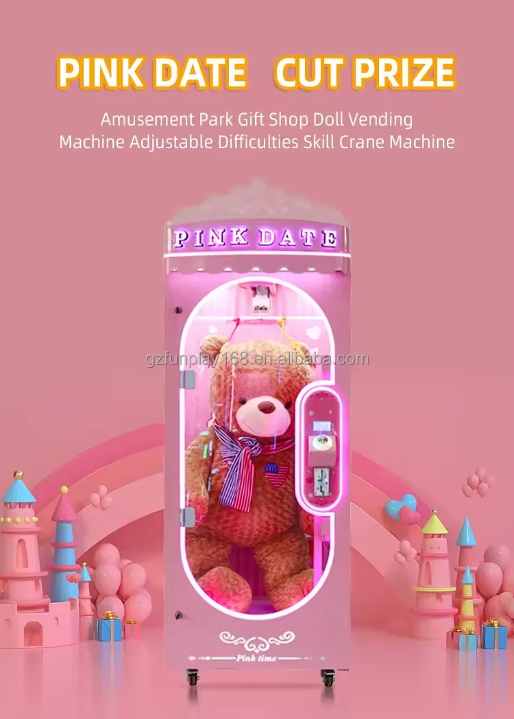 Funpark Best Price Wholesale Pink Date Gift Game Cut Prize Machine Toy Cut Prize Machine Game Centre supplier