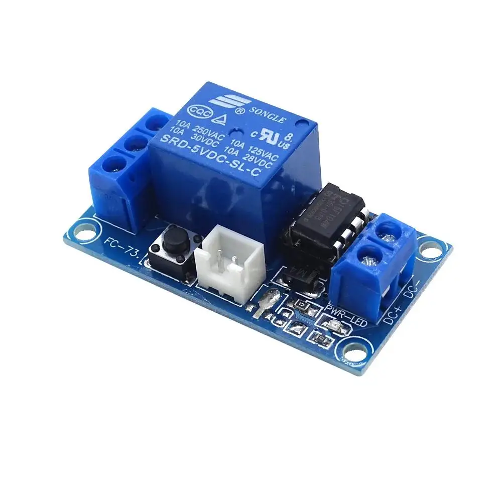 1-Channel Latching Relay Module, DC 5V 12V 24V, Bistable With Touch Switch, MCU Control For Smart Home Projects